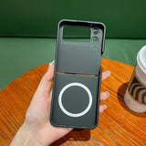 Husă Samsung Galaxy Z Flip5 pliabilă MagSafe, vedere spate cu magneți integrați