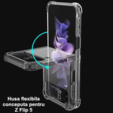 Husa de protectie Vivimall compatibila cu Samsung Z Flip 5, MagSafe Blister, gaura mare camera, transparenta - vivimall.ro