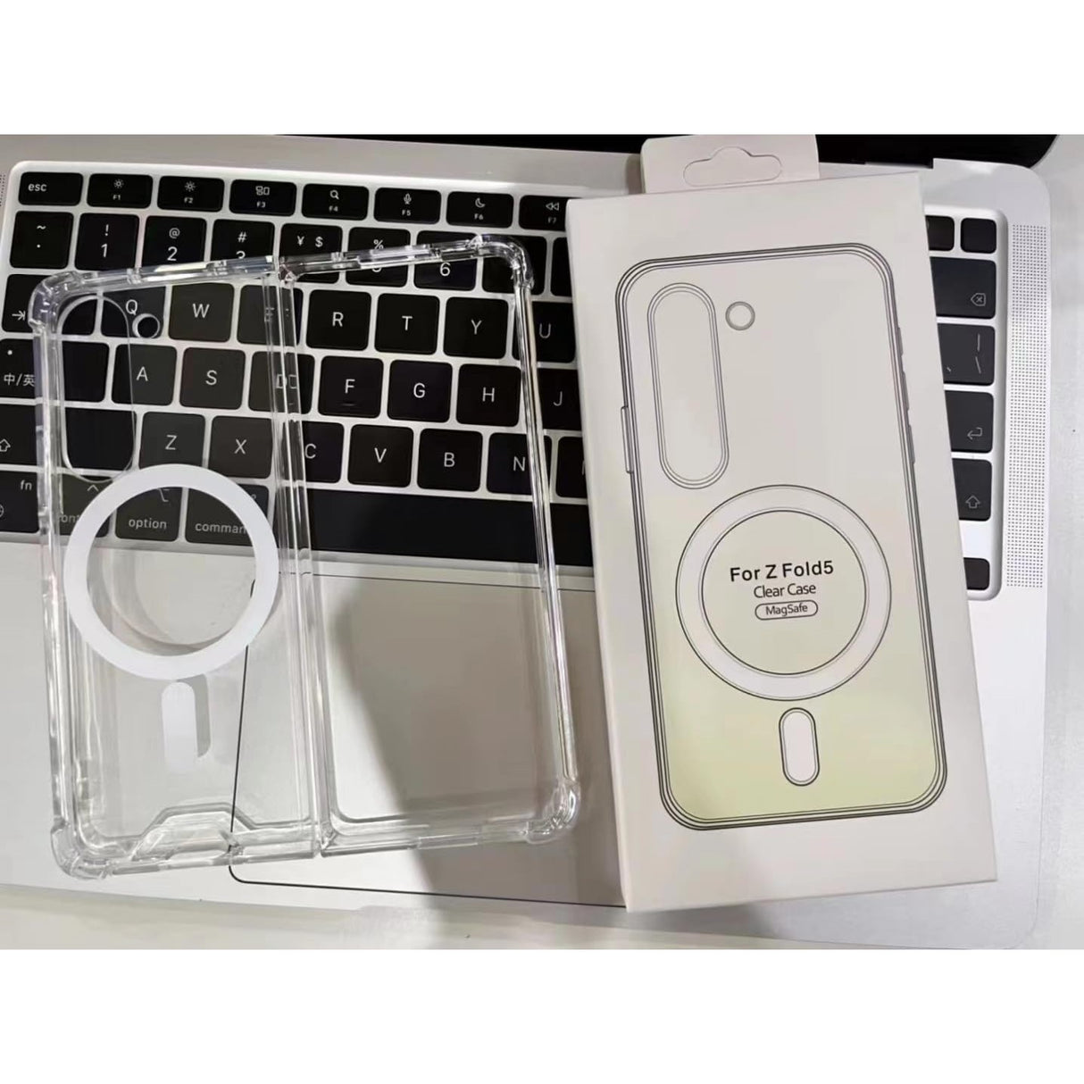 Husa de protectie Vivimall compatibila cu Samsung Z Fold 5, MagSafe Blister, gaura mare camera, transparenta - vivimall.ro