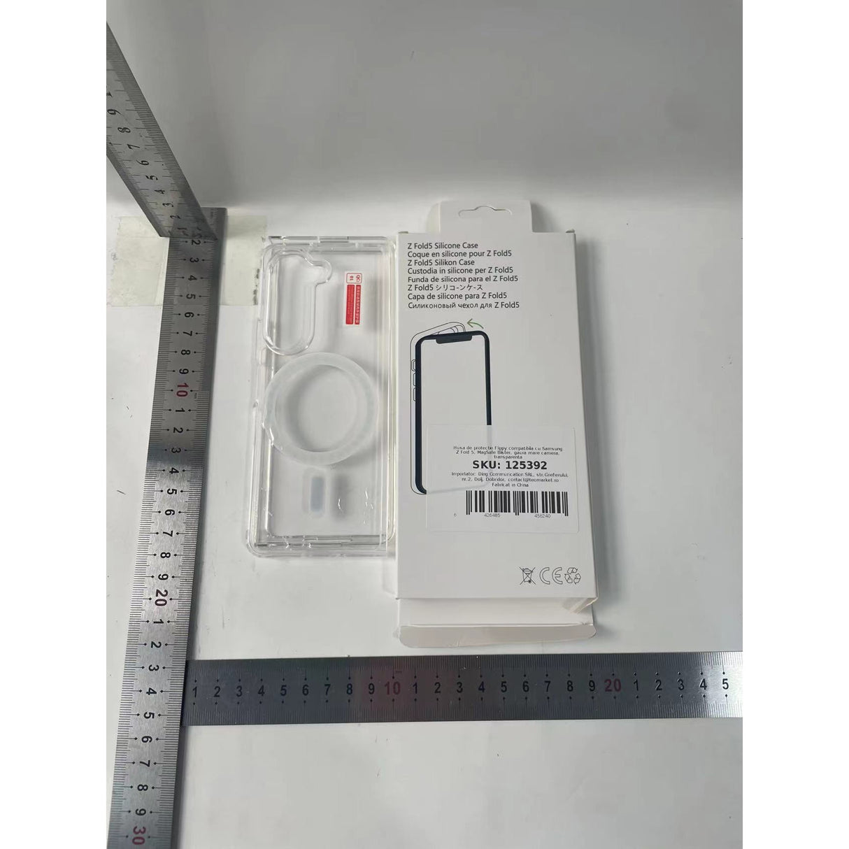 Husa de protectie Vivimall compatibila cu Samsung Z Fold 5, MagSafe Blister, gaura mare camera, transparenta - vivimall.ro