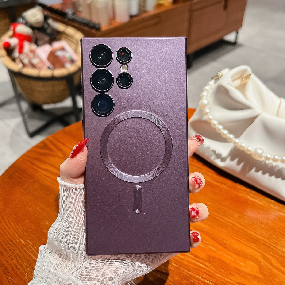 Husa de protectie Flippy, cu incarcare Wireless, Tehnologie Magsafe, pentru  Samsung Galaxy S23 , Mov - vivimall.ro