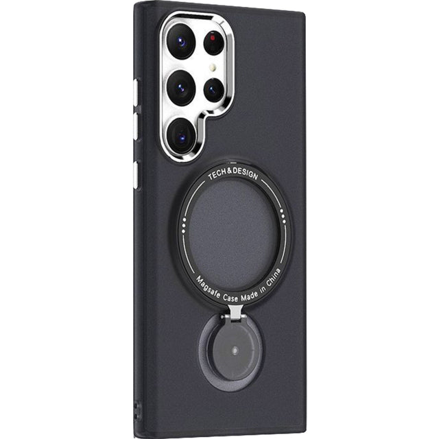 Husa de protectie Flippy, cu incarcare Wireless, Tehnologie Magsafe, TPU, Inel magnetic rotativ cu functie de suport, pentru  Samsung Galaxy S23 , Negru - vivimall.ro