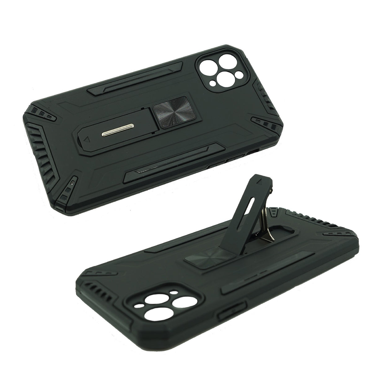 Husa de protectie Flippy pentru Apple iPhone 12 Defender Sergeant Brave cu suport, Negru - vivimall.ro