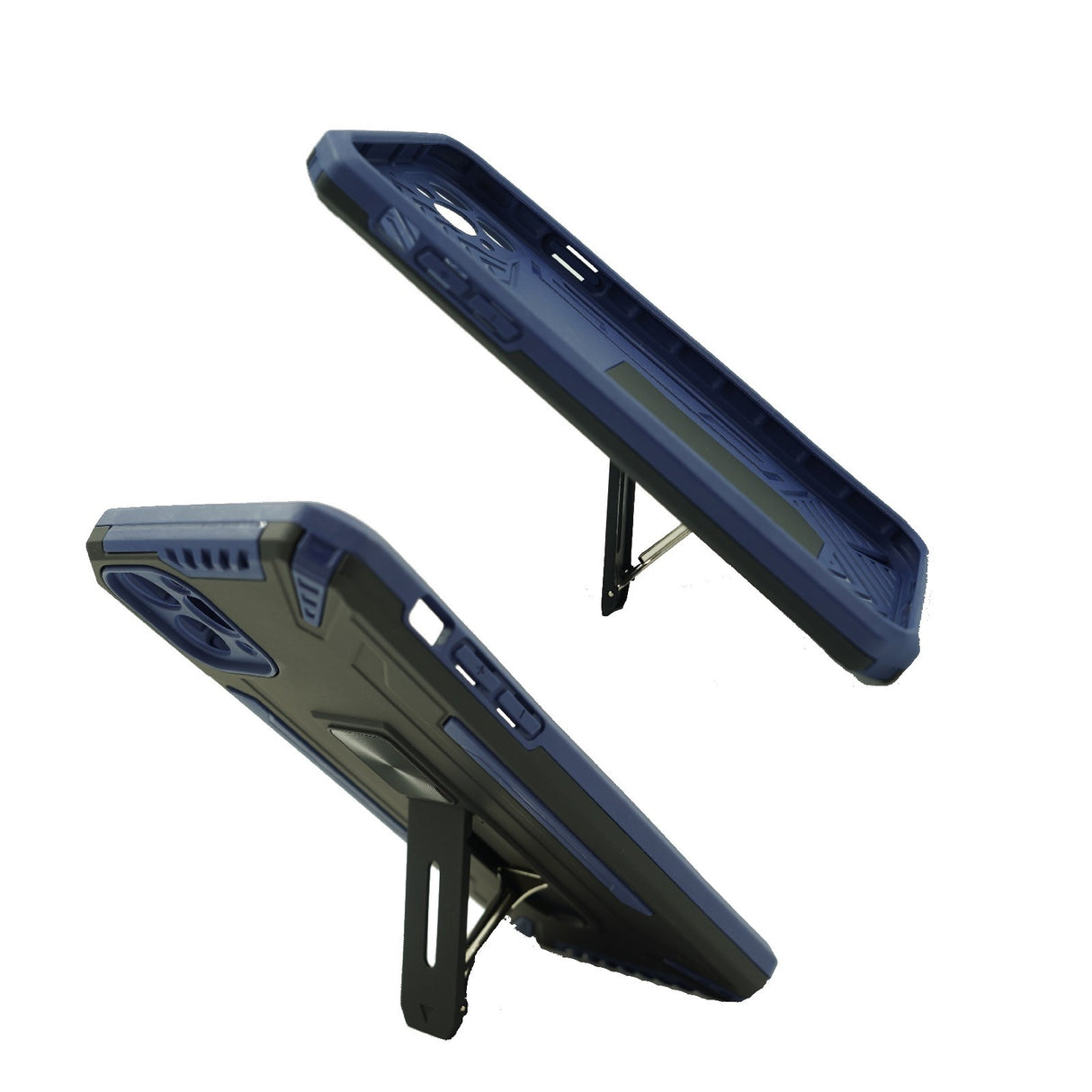 Husa de protectie Flippy pentru Apple iPhone 12 Mini Defender Model 4 cu suport, Albastru inchis - vivimall.ro