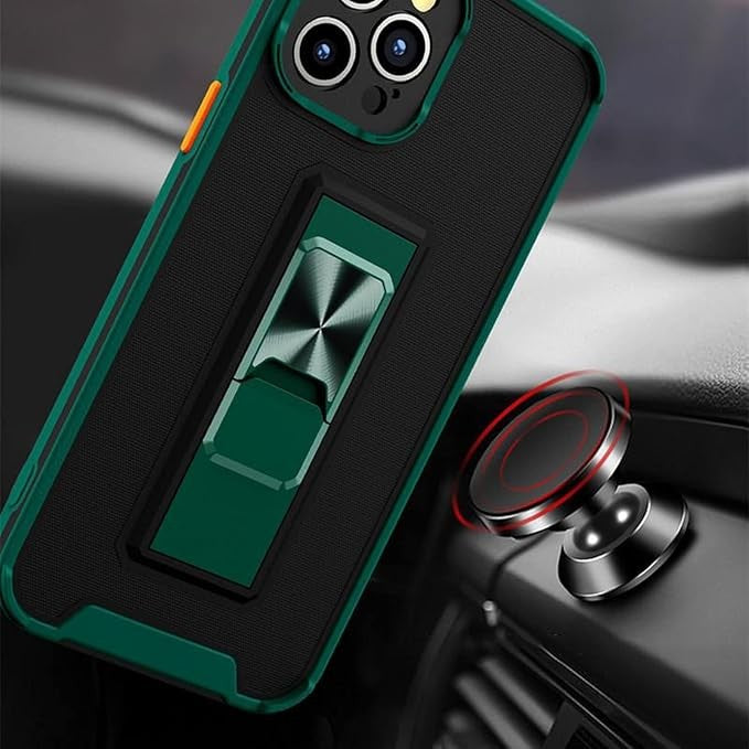 Husa Telefon, Vivimall, Compatibila Apple iPhone 13 Mini, Carcasa Defender Sergeant Brave,  Magnetic, cu Suport, Verde Inchis - vivimall.ro