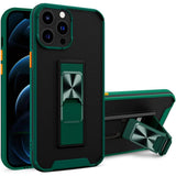 Husa Telefon, Vivimall, Compatibila Apple iPhone 13 Mini, Carcasa Defender Sergeant Brave,  Magnetic, cu Suport, Verde Inchis - vivimall.ro
