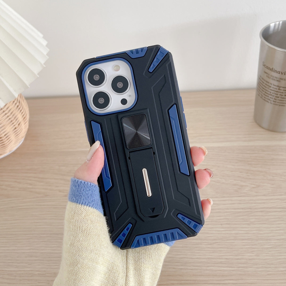 Husa de protectie Flippy pentru Apple iPhone 13 Pro Max Defender Sergeant Brave cu suport,Albastru - vivimall.ro