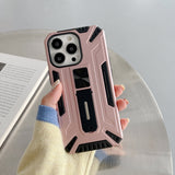 Husa de protectie Flippy pentru Apple iPhone 13 Pro Max Defender Sergeant Brave cu suport,Roz Auriu - vivimall.ro