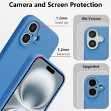 Husa de Protectie, Vivimall, pentru iPhone 16, Liquid Silicone, cu Microfibra pe Interior, Protectie Antisoc, Compatibil Incarcare Wireless, Albastru - vivimall.ro