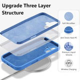 Husa de Protectie, Vivimall, pentru iPhone 16, Liquid Silicone, cu Microfibra pe Interior, Protectie Antisoc, Compatibil Incarcare Wireless, Albastru - vivimall.ro