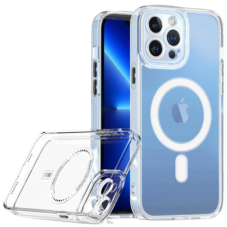 Husă TPU transparentă pentru Apple iPhone 16 cu MagSafe, vedere frontală, model antisoc