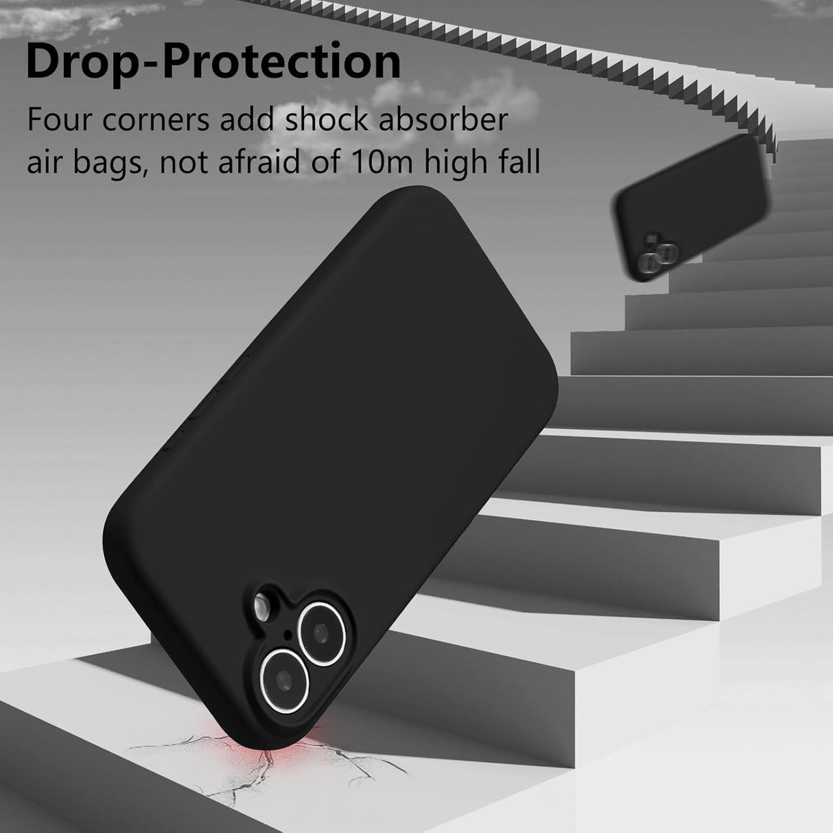 Husa de Protectie, Vivimall, pentru iPhone 16 Plus, Liquid Silicone, cu Microfibra pe Interior, Protectie Antisoc, Compatibil Incarcare Wireless, Negru - vivimall.ro