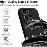Husa de Protectie, Vivimall, pentru iPhone 16 Pro, Liquid Silicone, cu Microfibra pe Interior, Protectie Antisoc, Compatibil Incarcare Wireless, Negru - vivimall.ro
