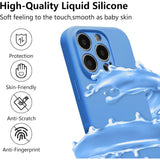 Husa de Protectie, Vivimall, pentru iPhone 16 Pro Max, Liquid Silicone, cu Microfibra pe Interior, Protectie Antisoc, Compatibil Incarcare Wireless, Albastru - vivimall.ro