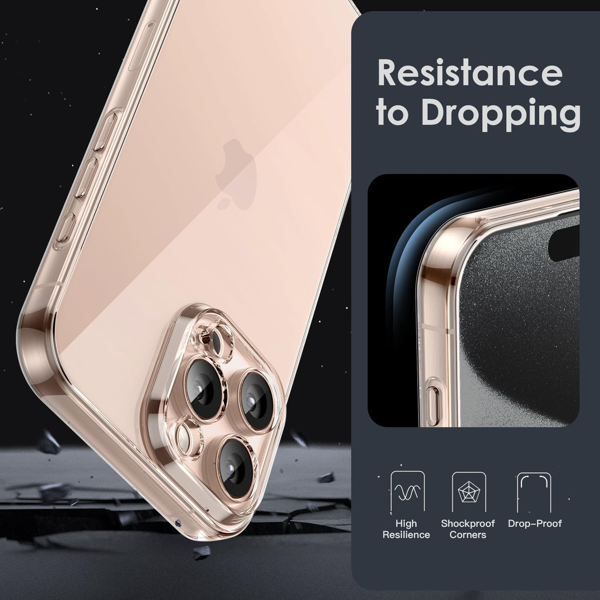 Husa de Protectie, Vivimall, pentru Apple iPhone 16 Pro Max, TPU, Antisoc, Rezistenta la Impact, Protectie Camera, Transparenta - vivimall.ro