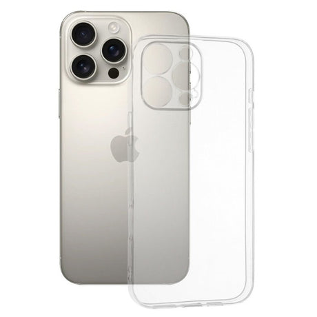 Husă TPU transparentă pentru Apple iPhone 16 Pro, model Protect Plus cu Dust Plug, vedere frontală