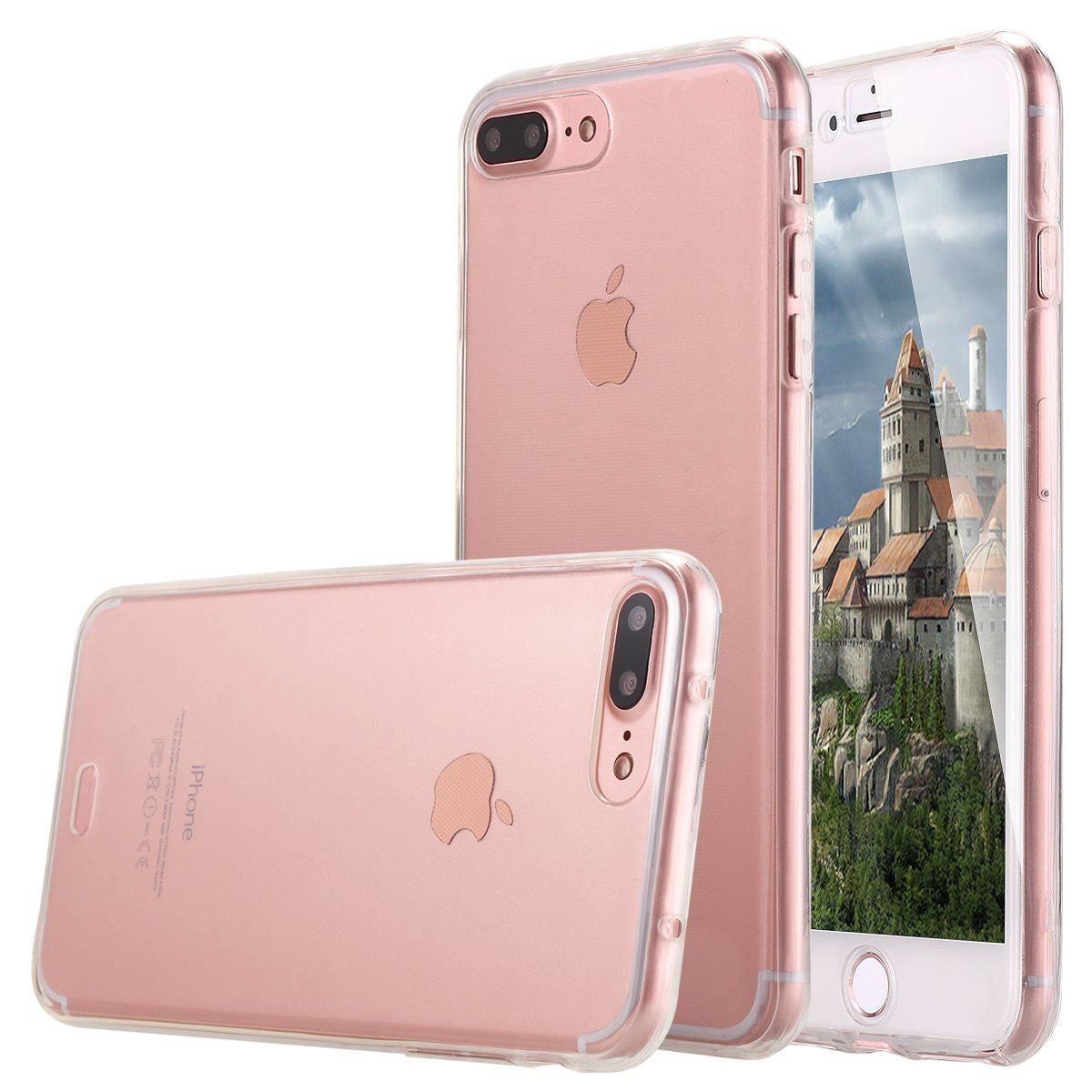 Husa de protectie Flippy® pentru Apple iPhone 8 Plus Full Tpu 360 V2 Transparent - vivimall.ro