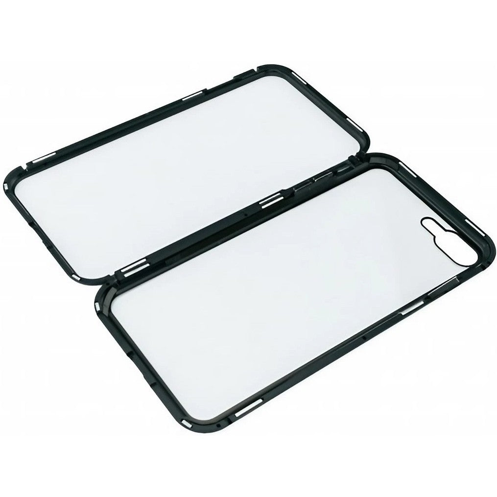 Husa de Protectie, Flippy, pentru Apple iPhone XS Max, Magnetic 360, Metal, cu Folie Sticla Inclusa, Negru - vivimall.ro