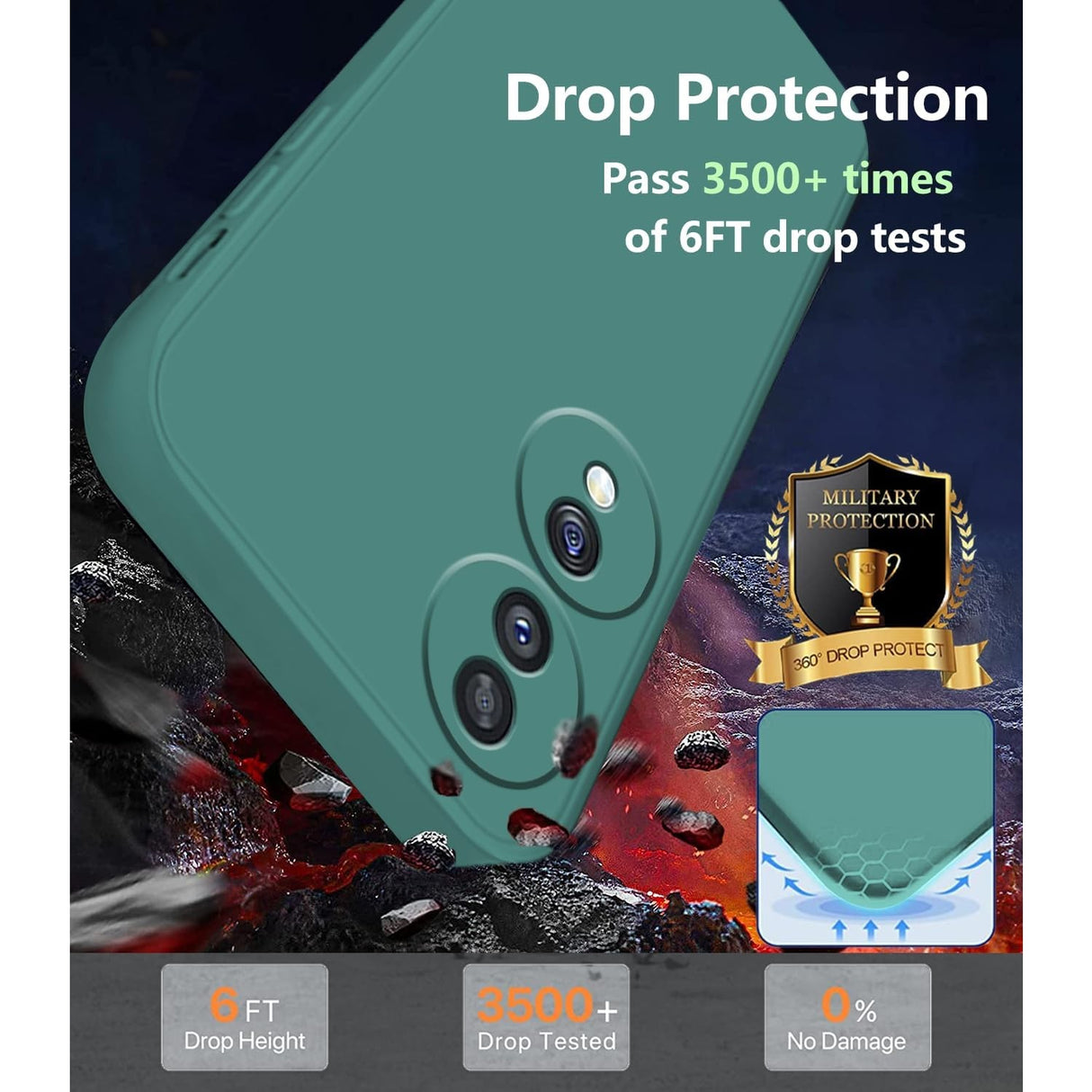 Husa de Protectie, Vivimall, pentru Honor 70, Liquid Silicone, cu Microfibra pe Interior, Protectie Antisoc, Compatibil Incarcare Wireless, Verde - vivimall.ro