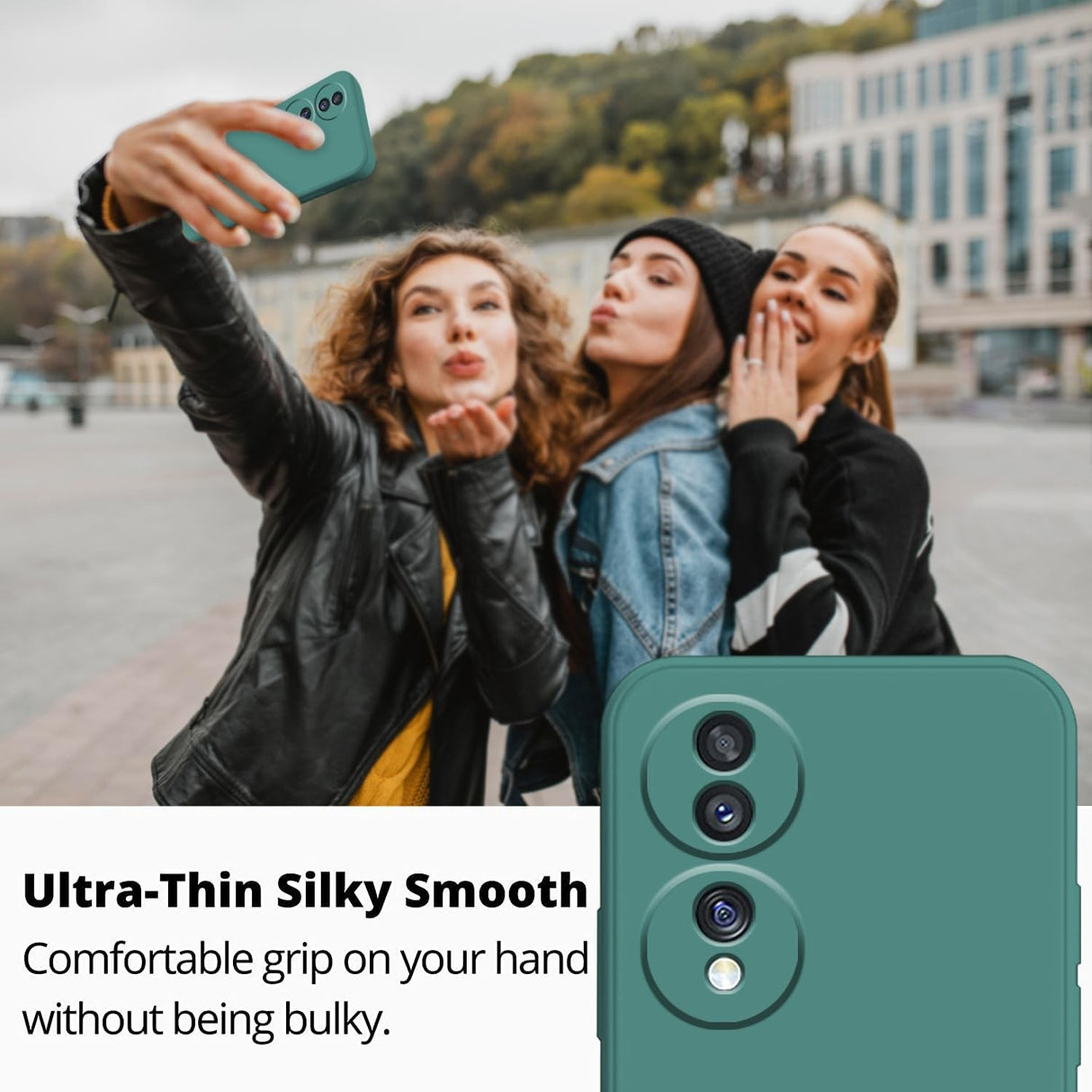 Husa de Protectie, Vivimall, pentru Honor 70, Liquid Silicone, cu Microfibra pe Interior, Protectie Antisoc, Compatibil Incarcare Wireless, Verde - vivimall.ro