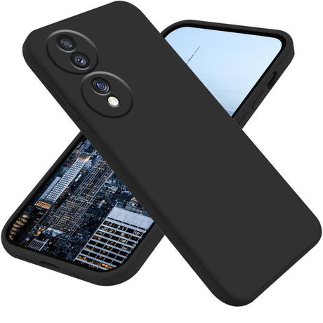 Husa de Protectie, Vivimall, pentru Honor 70, Liquid Silicone, cu Microfibra pe Interior, Protectie Antisoc, Compatibil Incarcare Wireless, Negru - vivimall.ro