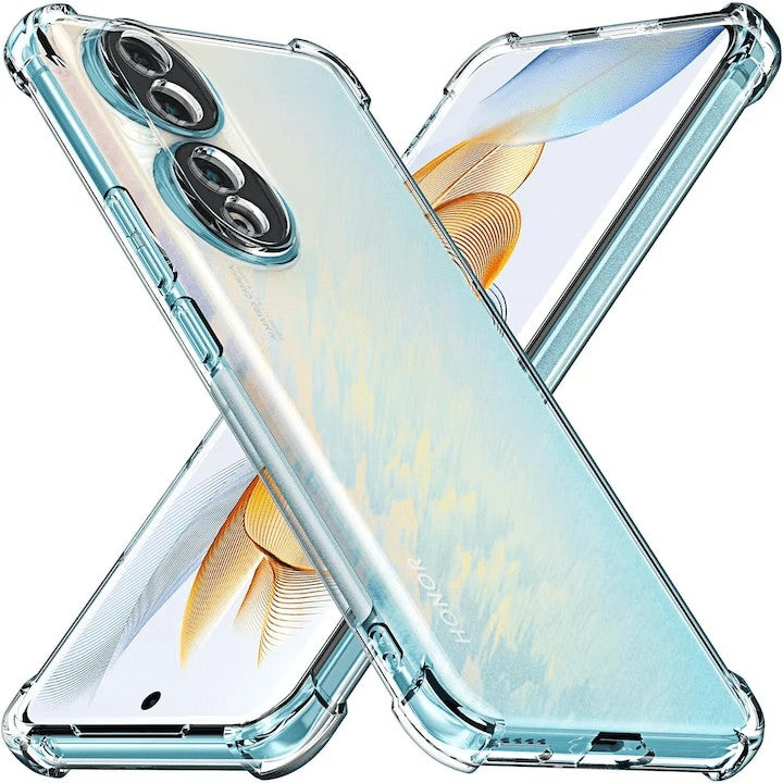 Husa de Protectie, Vivimall, pentru Honor 90 5G, TPU Protect Plus, cu Dust Plug, Transparent - vivimall.ro