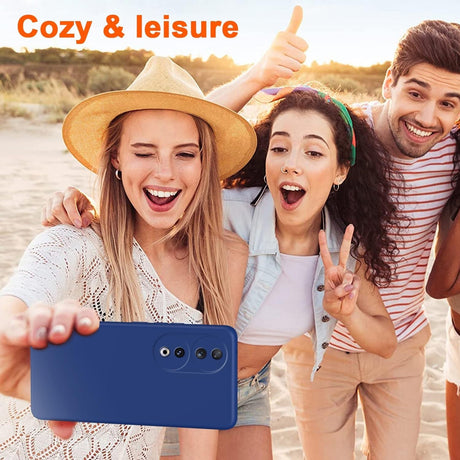 Husa de Protectie, Vivimall, pentru Honor 90, Liquid Silicone, cu Microfibra pe Interior, Protectie Antisoc, Compatibil Incarcare Wireless, Albastru - vivimall.ro