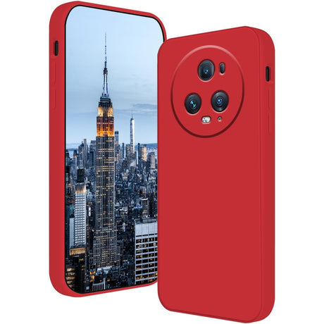 Husa de Protectie, Vivimall, pentru Honor Magic 5 Pro, Liquid Silicone, cu Microfibra pe Interior, Protectie Antisoc, Compatibil Incarcare Wireless, Rosu - vivimall.ro