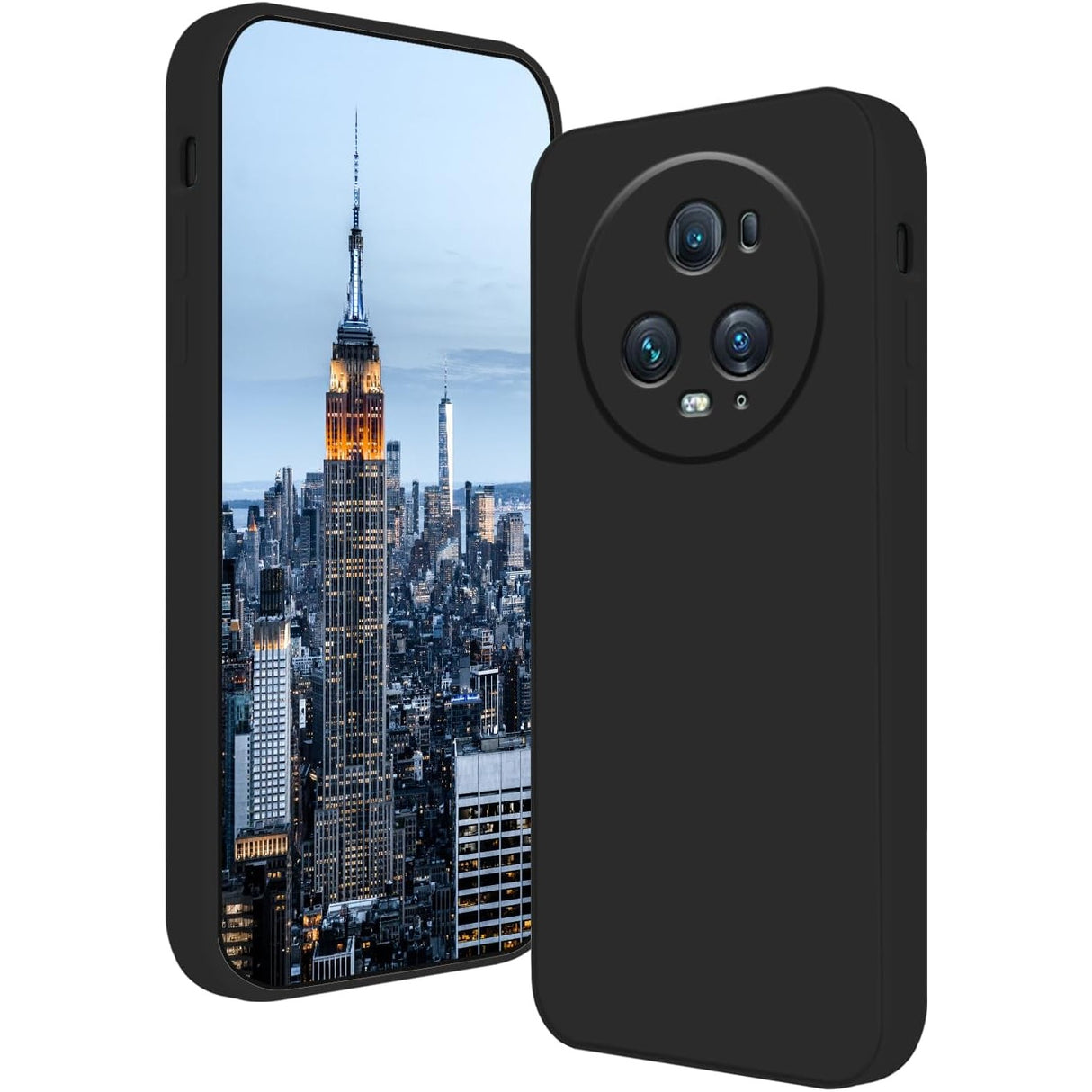 Husa de Protectie, Vivimall, pentru Honor Magic 5 Pro, Liquid Silicone, cu Microfibra pe Interior, Protectie Antisoc, Compatibil Incarcare Wireless, Negru - vivimall.ro
