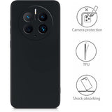 Husa de Protectie, Vivimall, pentru Huawei Mate 50 Pro, Liquid Silicone, cu Microfibra pe Interior, Protectie Antisoc, Compatibil Incarcare Wireless, Negru - vivimall.ro