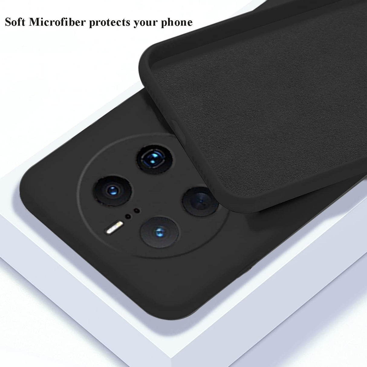 Husa de Protectie, Vivimall, pentru Huawei Mate 50 Pro, Liquid Silicone, cu Microfibra pe Interior, Protectie Antisoc, Compatibil Incarcare Wireless, Negru - vivimall.ro