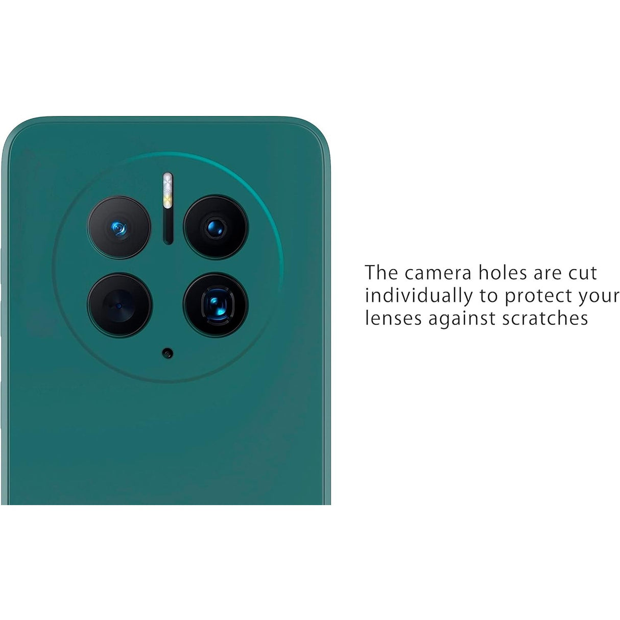 Husa de Protectie, Vivimall, pentru Huawei Mate 50 Pro, Liquid Silicone, cu Microfibra pe Interior, Protectie Antisoc, Compatibil Incarcare Wireless, Verde - vivimall.ro