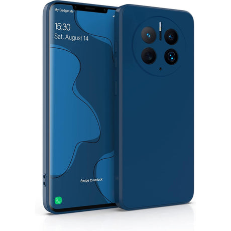 Husa de Protectie, Flippy, pentru Huawei Mate 50 Pro, Liquid Silicone, cu Microfibra pe Interior, Protectie Antisoc, Compatibil Incarcare Wireless, Albastru - vivimall.ro