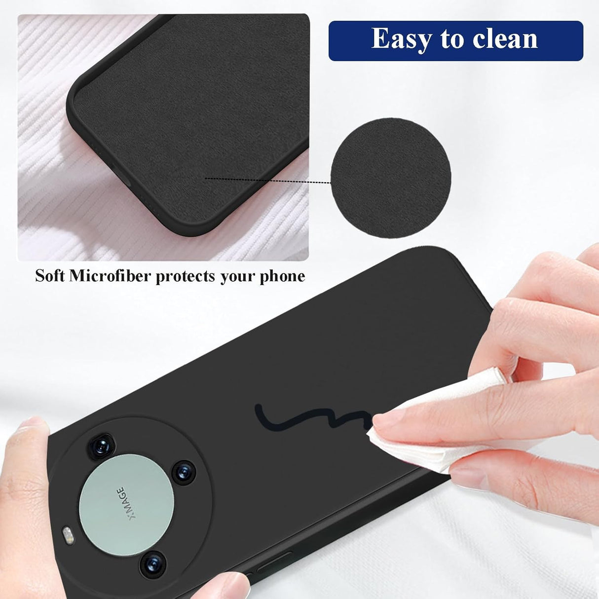Husa de Protectie, Vivimall, pentru Huawei Mate 60 Pro, Liquid Silicone, cu Microfibra pe Interior, Protectie Antisoc, Compatibil Incarcare Wireless, Negru - vivimall.ro