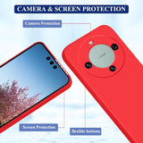 Husa de Protectie, Vivimall, pentru Huawei Mate 60 Pro, Liquid Silicone, cu Microfibra pe Interior, Protectie Antisoc, Compatibil Incarcare Wireless, Rosu - vivimall.ro