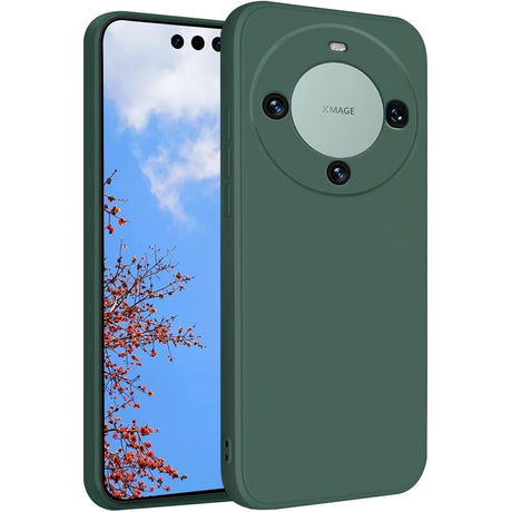 Husa de Protectie, Vivimall, pentru Huawei Mate 60 Pro, Liquid Silicone, cu Microfibra pe Interior, Protectie Antisoc, Compatibil Incarcare Wireless, Verde - vivimall.ro