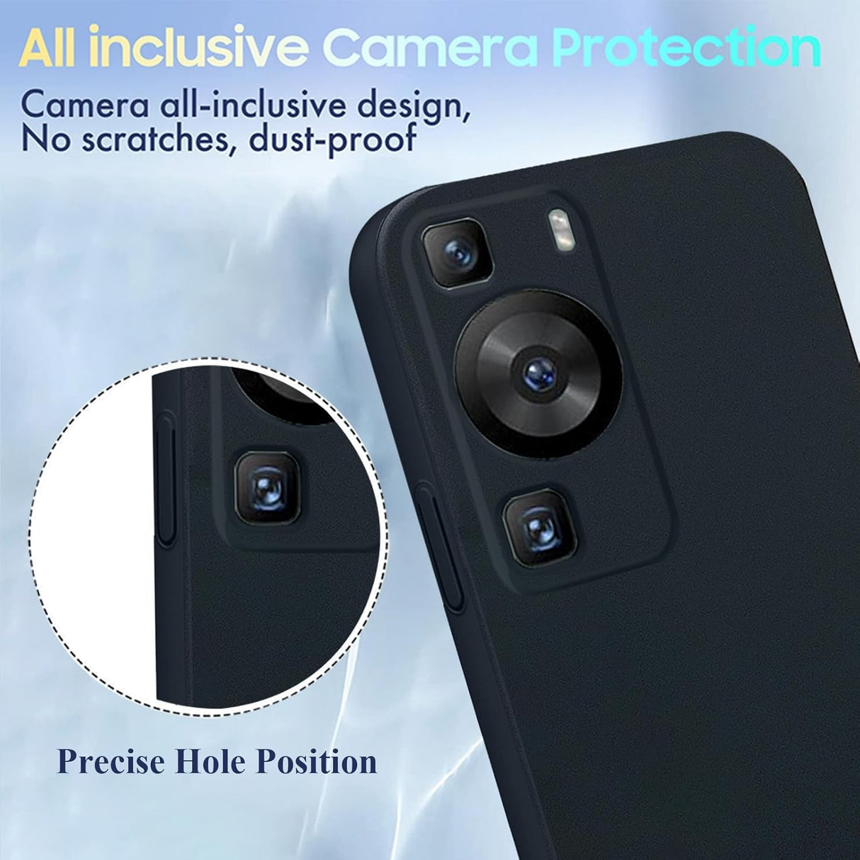 Husa de Protectie, Vivimall, pentru Huawei P60 Pro, Liquid Silicone, cu Microfibra pe Interior, Protectie Antisoc, Compatibil Incarcare Wireless, Negru - vivimall.ro