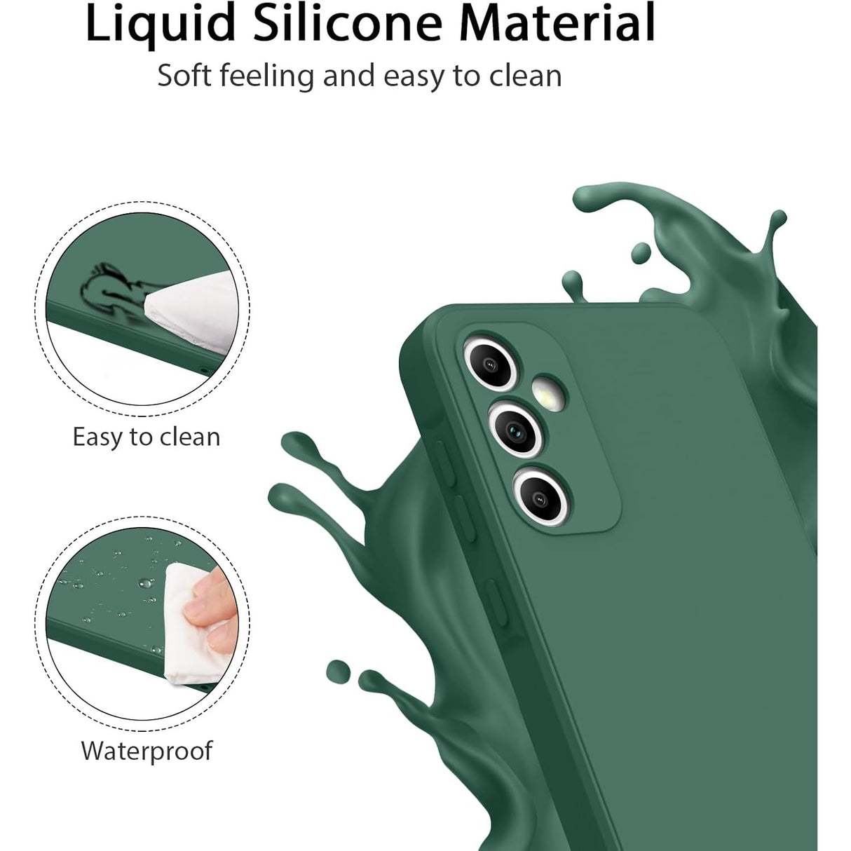 Husa de Protectie, Vivimall, pentru Huawei P60 Pro, Liquid Silicone, cu Microfibra pe Interior, Protectie Antisoc, Compatibil Incarcare Wireless, Verde - vivimall.ro
