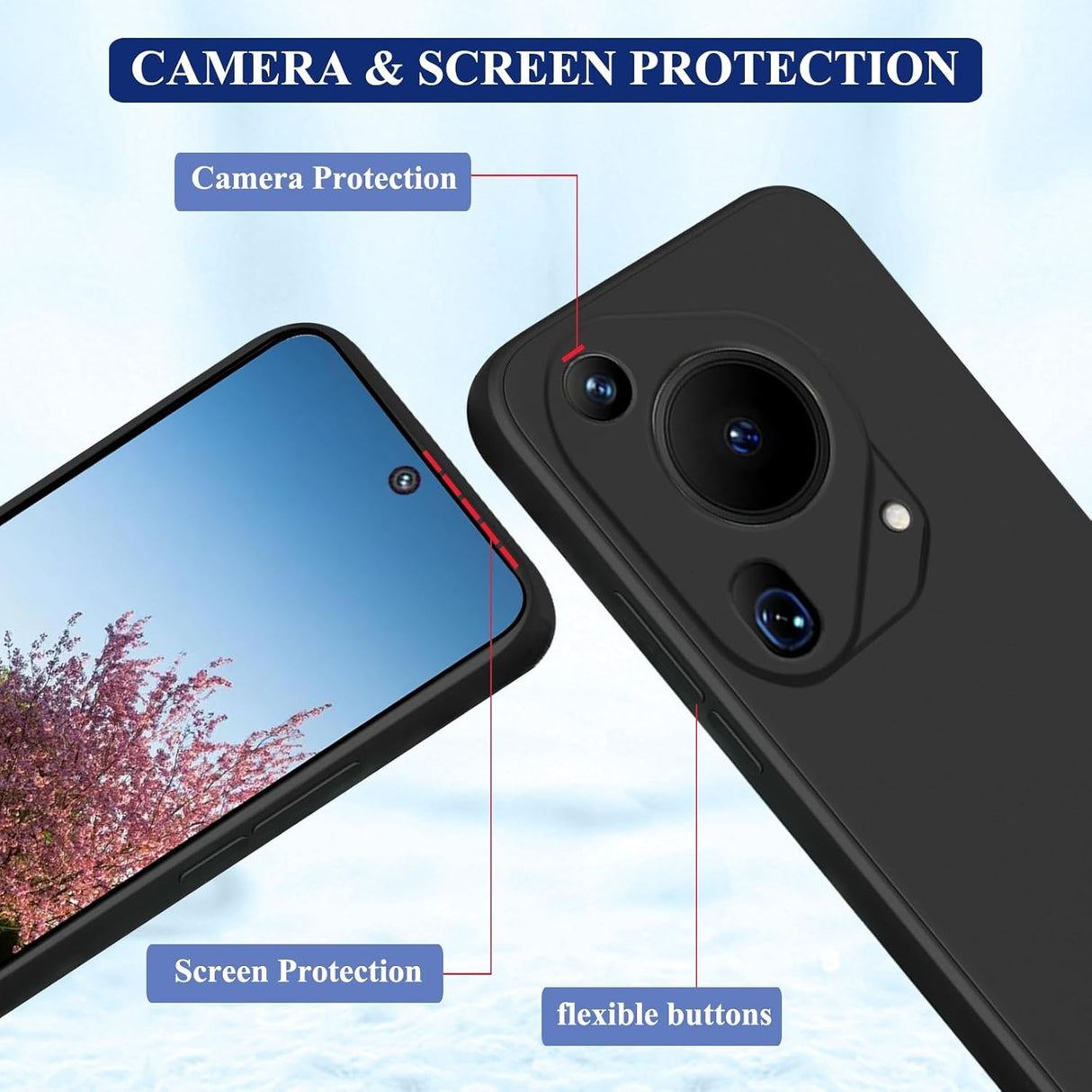 Husa de Protectie, Vivimall, pentru Huawei Pura 70 Pro, Liquid Silicone, cu Microfibra pe Interior, Protectie Antisoc, Compatibil Incarcare Wireless, Negru - vivimall.ro