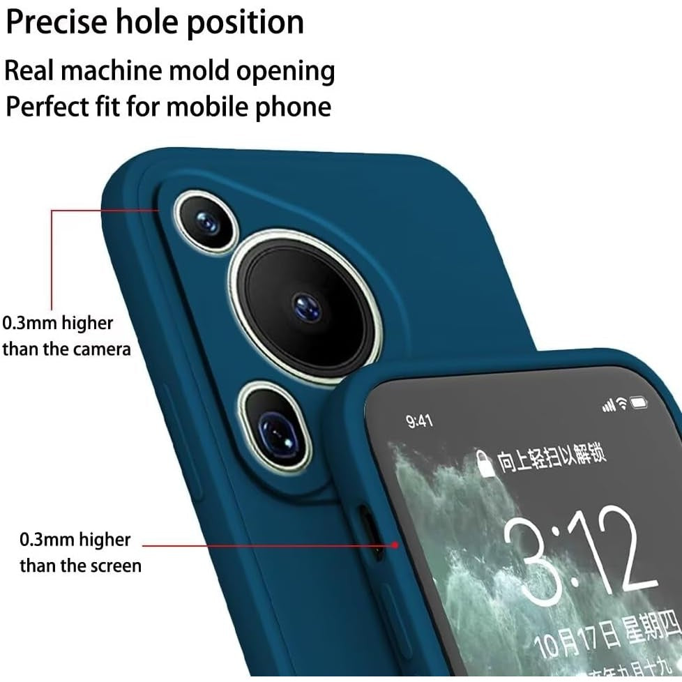 Husa de Protectie, Vivimall, pentru Huawei Pura 70 Pro, Liquid Silicone, cu Microfibra pe Interior, Protectie Antisoc, Compatibil Incarcare Wireless, Albastru - vivimall.ro