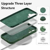 Husa de Protectie, Vivimall, pentru iPhone 16 Plus, Liquid Silicone, cu Microfibra pe Interior, Protectie Antisoc, Compatibil Incarcare Wireless, Verde - vivimall.ro