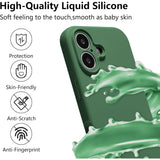 Husa de Protectie, Vivimall, pentru iPhone 16 Plus, Liquid Silicone, cu Microfibra pe Interior, Protectie Antisoc, Compatibil Incarcare Wireless, Verde - vivimall.ro
