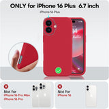 Husa de Protectie, Vivimall, pentru iPhone 16 Plus, Liquid Silicone, cu Microfibra pe Interior, Protectie Antisoc, Compatibil Incarcare Wireless, Rosu - vivimall.ro
