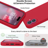 Husa de Protectie, Vivimall, pentru iPhone 16 Plus, Liquid Silicone, cu Microfibra pe Interior, Protectie Antisoc, Compatibil Incarcare Wireless, Rosu - vivimall.ro