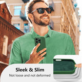 Husa de Protectie, Vivimall, pentru iPhone 16 Pro, Liquid Silicone, cu Microfibra pe Interior, Protectie Antisoc, Compatibil Incarcare Wireless, Verde - vivimall.ro
