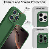 Husa de Protectie, Vivimall, pentru iPhone 16 Pro, Liquid Silicone, cu Microfibra pe Interior, Protectie Antisoc, Compatibil Incarcare Wireless, Verde - vivimall.ro
