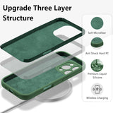 Husa de Protectie, Vivimall, pentru iPhone 16 Pro, Liquid Silicone, cu Microfibra pe Interior, Protectie Antisoc, Compatibil Incarcare Wireless, Verde - vivimall.ro