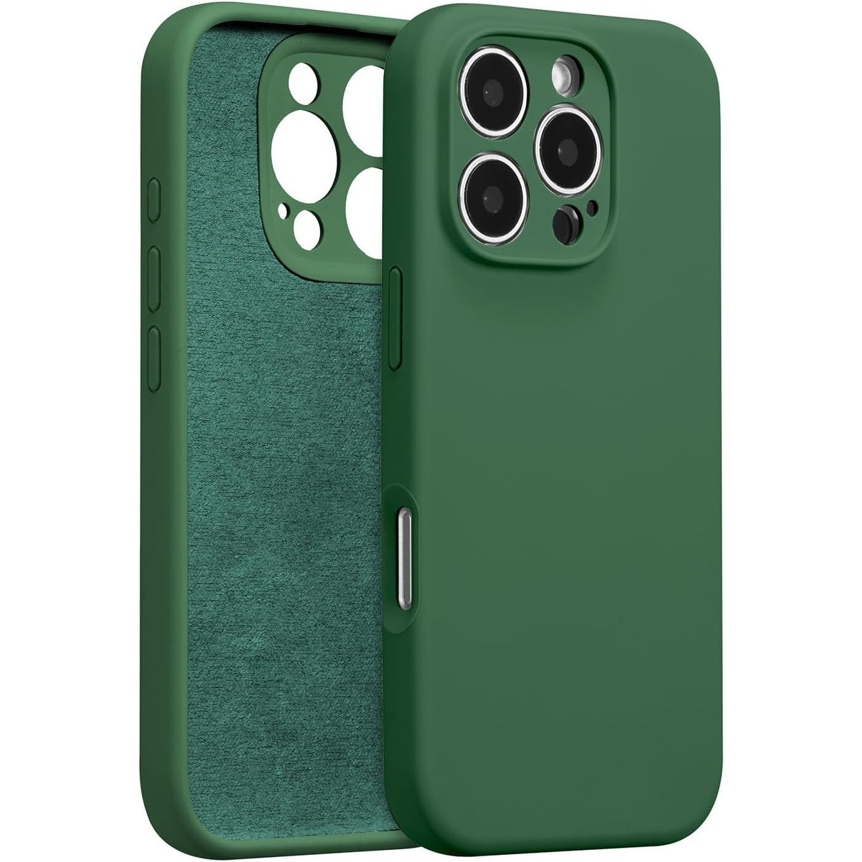 Husa de Protectie, Vivimall, pentru iPhone 16 Pro, Liquid Silicone, cu Microfibra pe Interior, Protectie Antisoc, Compatibil Incarcare Wireless, Verde - vivimall.ro