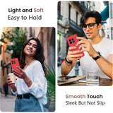 Husa de Protectie, Vivimall, pentru OnePlus 11 5G, Liquid Silicone, cu Microfibra pe Interior, Protectie Antisoc, Compatibil Incarcare Wireless, Rosu - vivimall.ro
