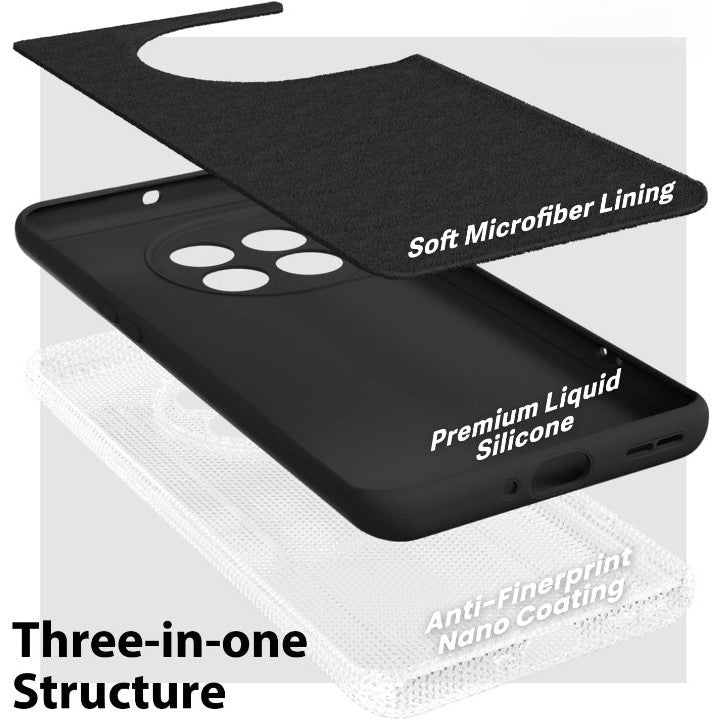 Husa de Protectie, Vivimall, pentru OnePlus 11 5G, Liquid Silicone, cu Microfibra pe Interior, Protectie Antisoc, Compatibil Incarcare Wireless, Negru - vivimall.ro